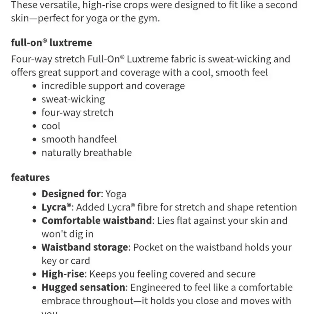 Lululemon Wunder Under Crop (High-Rise) *Full-On Luxtreme 21